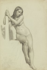 Female Nude Perched on a Stool